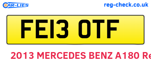 FE13OTF are the vehicle registration plates.