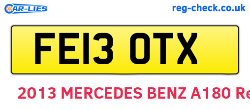 FE13OTX are the vehicle registration plates.