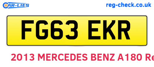 FG63EKR are the vehicle registration plates.