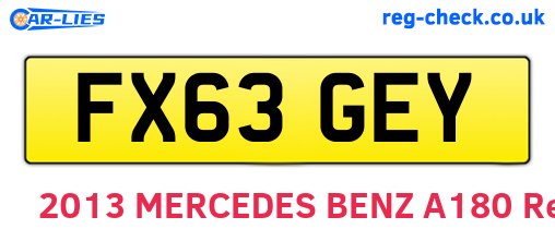 FX63GEY are the vehicle registration plates.