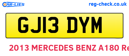 GJ13DYM are the vehicle registration plates.