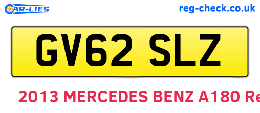 GV62SLZ are the vehicle registration plates.