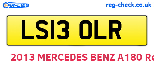 LS13OLR are the vehicle registration plates.