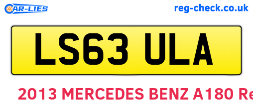 LS63ULA are the vehicle registration plates.