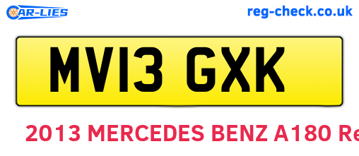 MV13GXK are the vehicle registration plates.