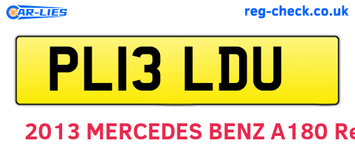 PL13LDU are the vehicle registration plates.