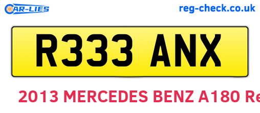 R333ANX are the vehicle registration plates.