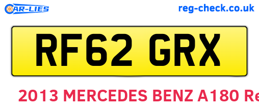 RF62GRX are the vehicle registration plates.