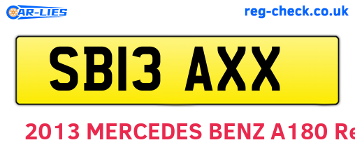 SB13AXX are the vehicle registration plates.