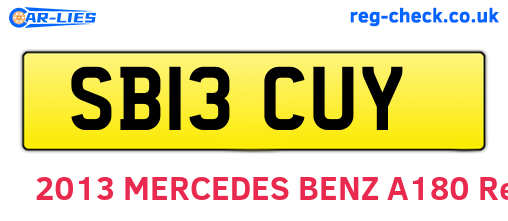SB13CUY are the vehicle registration plates.