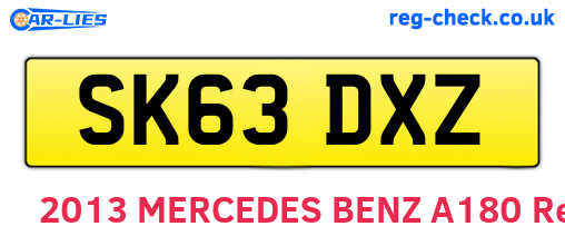 SK63DXZ are the vehicle registration plates.