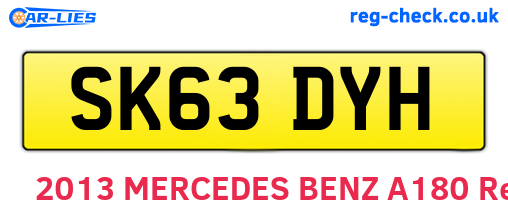SK63DYH are the vehicle registration plates.
