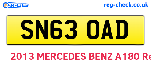 SN63OAD are the vehicle registration plates.