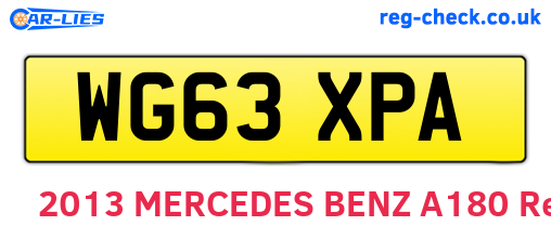 WG63XPA are the vehicle registration plates.