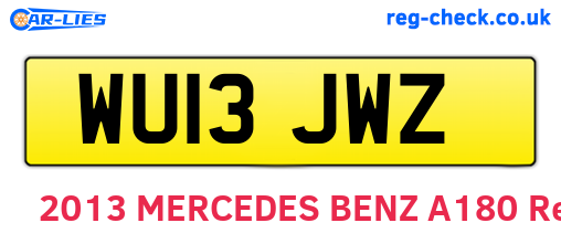 WU13JWZ are the vehicle registration plates.