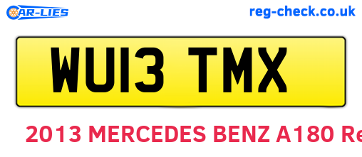 WU13TMX are the vehicle registration plates.