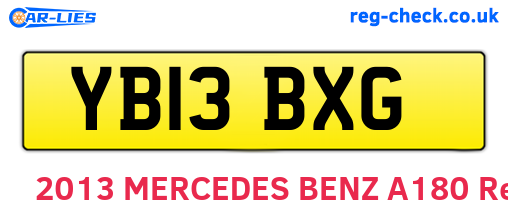YB13BXG are the vehicle registration plates.