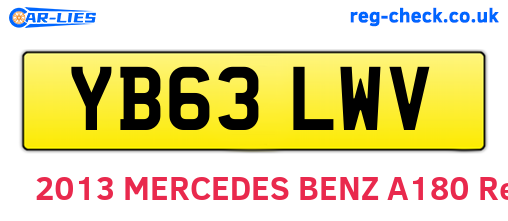 YB63LWV are the vehicle registration plates.