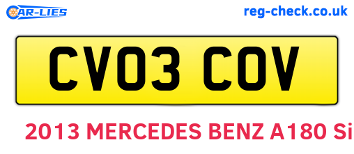 CV03COV are the vehicle registration plates.