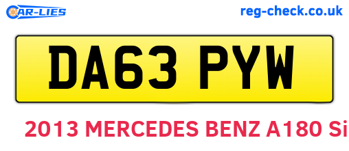 DA63PYW are the vehicle registration plates.