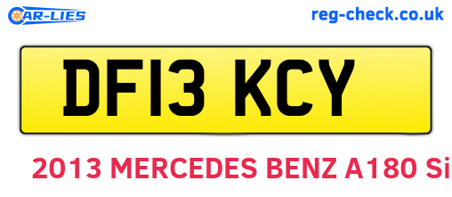 DF13KCY are the vehicle registration plates.