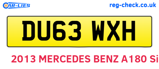 DU63WXH are the vehicle registration plates.