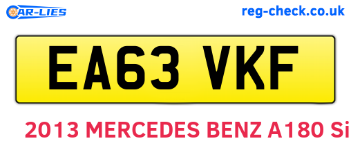 EA63VKF are the vehicle registration plates.