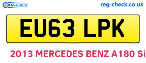 EU63LPK are the vehicle registration plates.