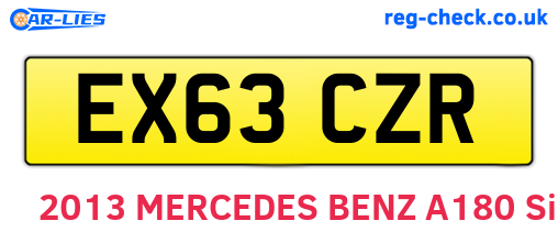 EX63CZR are the vehicle registration plates.