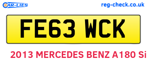 FE63WCK are the vehicle registration plates.