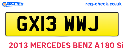 GX13WWJ are the vehicle registration plates.