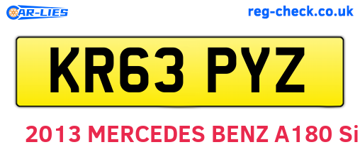 KR63PYZ are the vehicle registration plates.