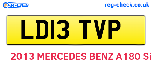 LD13TVP are the vehicle registration plates.