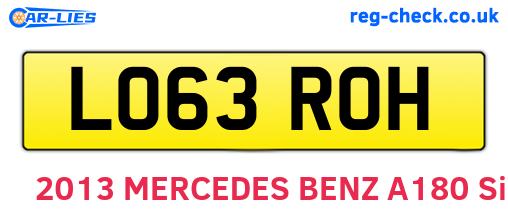 LO63ROH are the vehicle registration plates.