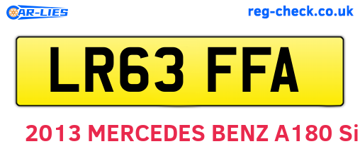 LR63FFA are the vehicle registration plates.