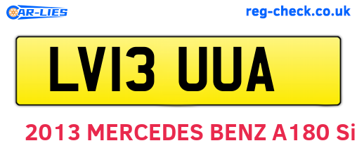 LV13UUA are the vehicle registration plates.