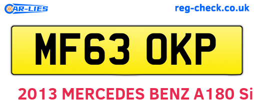 MF63OKP are the vehicle registration plates.