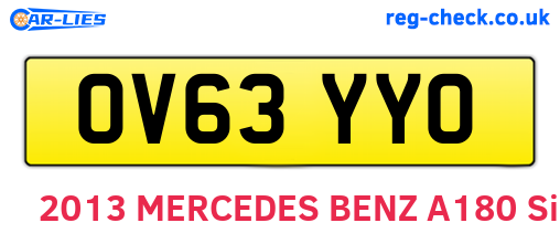 OV63YYO are the vehicle registration plates.
