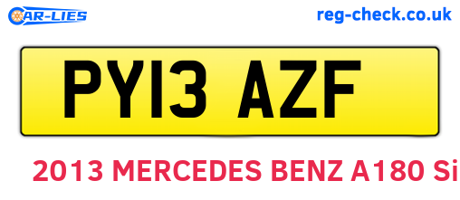 PY13AZF are the vehicle registration plates.