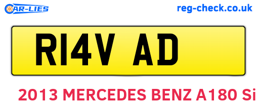 R14VAD are the vehicle registration plates.