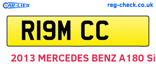 R19MCC are the vehicle registration plates.