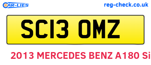 SC13OMZ are the vehicle registration plates.