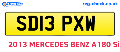 SD13PXW are the vehicle registration plates.