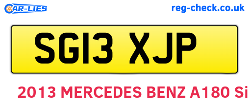 SG13XJP are the vehicle registration plates.