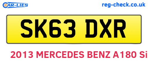 SK63DXR are the vehicle registration plates.