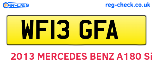 WF13GFA are the vehicle registration plates.