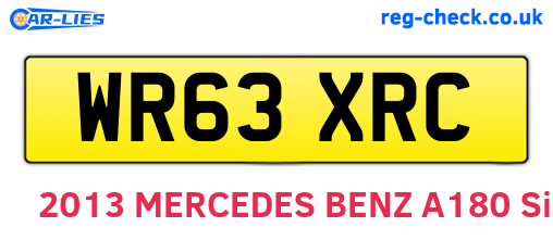 WR63XRC are the vehicle registration plates.