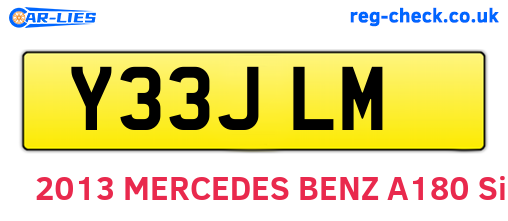 Y33JLM are the vehicle registration plates.