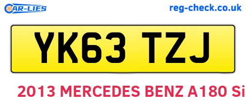 YK63TZJ are the vehicle registration plates.