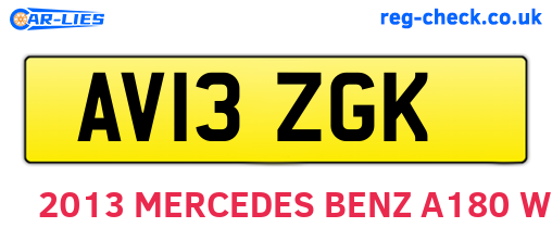 AV13ZGK are the vehicle registration plates.